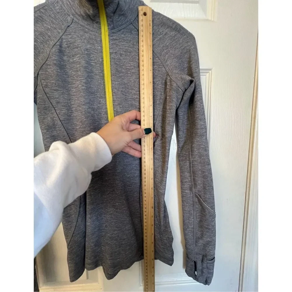 Lululemon Gray Race Your Pace Zip Long Sleeve Running Shirt Women’s Size 2
